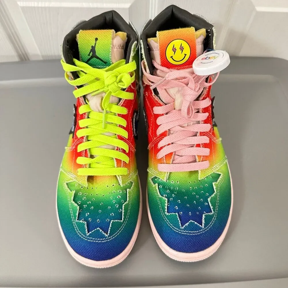 Air Jordan 1 Retro OG High x J Balvin Tie Dye Colores (DC3481-900) Mens Size 8